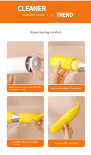 Darrahopens Home & Garden > Laundry & Cleaning > Laundry Cleaning Supplies Green Multifunctional Banana-Shaped Lint Remover – Portable Sticky Hair Cleaner with 6 Replaceable Rolls