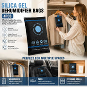 Darrahopens Home & Garden > Laundry & Cleaning > Laundry Cleaning Supplies Quad Set Regular Blue Black Flat Top Silica Gel Sachets, Humidity Tracking Moisture Absorber 100g In Australia - Darrahopens