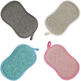 Darrahopens Home & Garden > Laundry & Cleaning > Laundry Cleaning Supplies Reusable Microfiber Antibacterial Washable Dishwashing Sponges Scouring Pads Double Sponge for Non-Stick Pans Pots (4pcs Sponges)