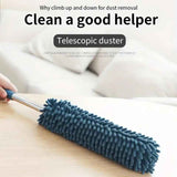 Darrahopens Home & Garden > Laundry & Cleaning > Laundry Cleaning Supplies Telescopic Microfibre Cleaning Duster, Washable Static Dust Sweeper for High-Reach Cleaning, Navy Blue