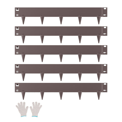 Darrahopens Home & Garden > Laundry & Cleaning > Laundry Cleaning Supplies VEVOR Steel Landscape Edging, 5 Packs 990 x 181 mm Rust-Resistant Metal Landscape Edging, Bendable Garden Edging Border, Heavy Duty Lawn Edging, Easy-to-Install, Flower Bed Yard Pathway Divider Brown