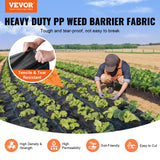 Darrahopens Home & Garden > Laundry & Cleaning > Laundry Cleaning Supplies VEVOR Weed Barrier Landscape Fabric, 6*300FT Heavy Duty Garden Weed Fabric, Woven PP Weed Control Fabric, Driveway Fabric, Geotextile Fabric for Landscaping, Ground Cover, Weed Blocker Weed Mat, Black