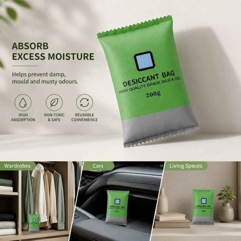Visible Moisture Silica Gel Drying Beads, Regular Green Colour Changing Desiccant, 200g 2 Pack In Australia - Darrahopens