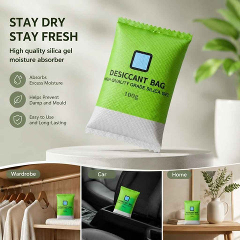 Visual Humidity Silica Gel Dehumidifier, Colour Changing Regular Desiccant, Green 100g, 2 Pack In Australia - Darrahopens