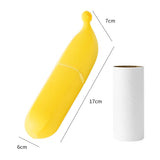Darrahopens Home & Garden > Laundry & Cleaning > Laundry Cleaning Supplies Yellow Multifunctional Banana-Shaped Lint Remover – Portable Sticky Hair Cleaner with 6 Replaceable Rolls