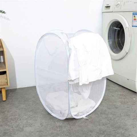 Darrahopens Home & Garden > Laundry & Cleaning > Laundry Storage Foldable Laundry Hamper White 02