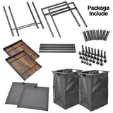 Darrahopens Home & Garden > Laundry & Cleaning > Laundry Storage Laundry Hamper Basket Metal Laundry Organizer with MDF Shelf and 2 Waterproof Pull-Out Removable Dirty Clothes Bags for Laundry Room Bedroom Bathroom Dorm