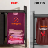 Darrahopens Home & Garden > Laundry & Cleaning > Laundry Storage Laundry Hamper Basket Metal Laundry Organizer with MDF Shelf and 2 Waterproof Pull-Out Removable Dirty Clothes Bags for Laundry Room Bedroom Bathroom Dorm