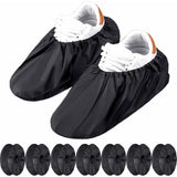 Darrahopens Home & Garden > Laundry & Cleaning > Laundry Wash Bags 10 Pairs Reusable Non-Slip Shoe Covers Machine Washable (Black)