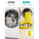 Darrahopens Home & Garden > Laundry & Cleaning > Laundry Wash Bags 2 mesh shoe laundry bags with 360 ° soft brush - machine washable travel shoe bag, suitable for all sizes (white, yellow) In Australia - Darrahopens