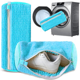 Darrahopens Home & Garden > Laundry & Cleaning > Laundry Wash Bags 2-Pack Reusable Shoe Washing Machine Bag – White Protective Laundry Bag for All Shoes, Anti-Deformation & Deep Clean with Zipper Lock (Blue)
