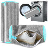 Darrahopens Home & Garden > Laundry & Cleaning > Laundry Wash Bags 2-Pack Reusable Shoe Washing Machine Bag – White Protective Laundry Bag for All Shoes, Anti-Deformation & Deep Clean with Zipper Lock (Grey)