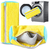 Darrahopens Home & Garden > Laundry & Cleaning > Laundry Wash Bags 2-Pack Reusable Shoe Washing Machine Bag – White Protective Laundry Bag for All Shoes, Anti-Deformation & Deep Clean with Zipper Lock (Yellow)