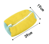 Darrahopens Home & Garden > Laundry & Cleaning > Laundry Wash Bags 2-Pack Washing Machine Shoe Wash Bags, Thick Chenille Lining Anti-Deformation Shoe Laundry Bags with Durable Zippers for Sneakers and Canvas Shoes - Gray