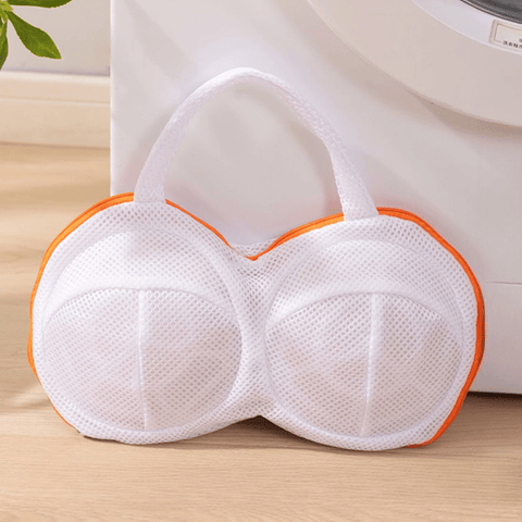 Darrahopens Home & Garden > Laundry & Cleaning > Laundry Wash Bags 3D Support Bra Laundry Bag, Thick Mesh Bra Wash Bag with Zipper & Handle, Anti-Deformation Bra Protector for Washing Machine - Orange
