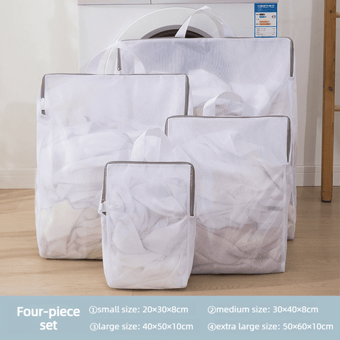 Darrahopens Home & Garden > Laundry & Cleaning > Laundry Wash Bags Fine Mesh Laundry Bag Set, 4 Pieces Anti-Snag Washing Bags with Zipper and Handle, for Delicate Clothes,  Bras, Household Laundry