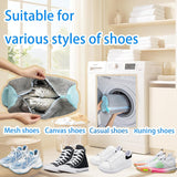 Darrahopens Home & Garden > Laundry & Cleaning > Laundry Wash Bags Shoe Washer Bag Laundry Shoe Bag for Washer & Dryer, Reusable 2 Pack Sneaker Cleaning Bag, 360° Deep Cleaning Machine for All Shoe Types with Self-Locking Zipper（Grey）