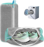 Darrahopens Home & Garden > Laundry & Cleaning > Laundry Wash Bags Shoe Washer Bag Laundry Shoe Bag for Washer & Dryer, Reusable 2 Pack Sneaker Cleaning Bag, 360° Deep Cleaning Machine for All Shoe Types with Self-Locking Zipper（Grey）
