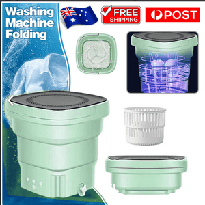 Darrahopens Home & Garden > Laundry & Cleaning Mini Washing Machine Bucket Folding Portable Laundry Machine Clothes Washing green