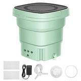 Darrahopens Home & Garden > Laundry & Cleaning Mini Washing Machine Bucket Folding Portable Laundry Machine Clothes Washing green