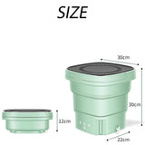 Darrahopens Home & Garden > Laundry & Cleaning Mini Washing Machine Bucket Folding Portable Laundry Machine Clothes Washing green
