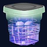 Darrahopens Home & Garden > Laundry & Cleaning Mini Washing Machine Bucket Folding Portable Laundry Machine Clothes Washing green