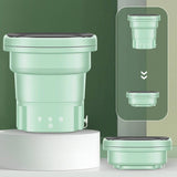 Darrahopens Home & Garden > Laundry & Cleaning Mini Washing Machine Bucket Folding Portable Laundry Machine Clothes Washing green