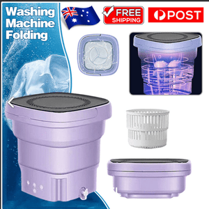 Darrahopens Home & Garden > Laundry & Cleaning Mini Washing Machine Bucket Folding Portable Laundry Machine Clothes Washing purple