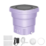 Darrahopens Home & Garden > Laundry & Cleaning Mini Washing Machine Bucket Folding Portable Laundry Machine Clothes Washing purple