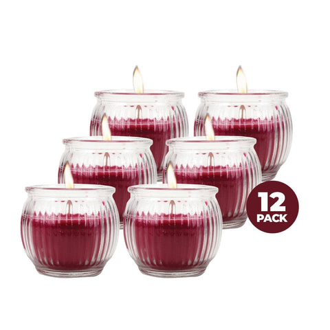 Darrahopens Home & Garden > Laundry & Cleaning Perfect Scent 12PCE Black Cherry Scented Fragrant Candle Glass Holder 6.5cm