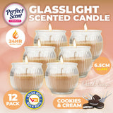Darrahopens Home & Garden > Laundry & Cleaning Perfect Scent 12PCE Cookies & Cream Fragrant Candle Glass Holder 6.5cm