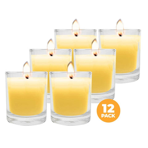 Darrahopens Home & Garden > Laundry & Cleaning Perfect Scent 12PCE Frangipani Scented Fragrant Candles Glass Holder 7cm