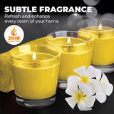 Darrahopens Home & Garden > Laundry & Cleaning Perfect Scent 12PCE Frangipani Scented Fragrant Candles Glass Holder 7cm