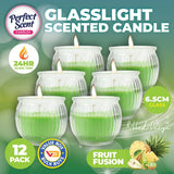 Darrahopens Home & Garden > Laundry & Cleaning Perfect Scent 12PCE Fruit Fusion Scented Fragrant Candle Glass Holder 6.5cm