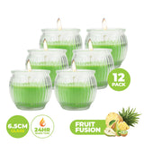 Darrahopens Home & Garden > Laundry & Cleaning Perfect Scent 12PCE Fruit Fusion Scented Fragrant Candle Glass Holder 6.5cm