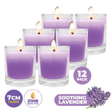 Darrahopens Home & Garden > Laundry & Cleaning Perfect Scent 12PCE Lavender Scented Fragrant Candles In Glass Holders 7cm