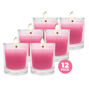 Darrahopens Home & Garden > Laundry & Cleaning Perfect Scent 12PCE Orchard Blossom Scented Fragrant Candles Glass Holder 7cm