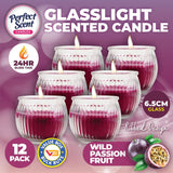 Darrahopens Home & Garden > Laundry & Cleaning Perfect Scent 12PCE Passionfruit Scented Fragrant Candle Glass Holder 6.5cm