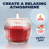 Darrahopens Home & Garden > Laundry & Cleaning Perfect Scent 12PCE Strawberry & Cream Fragrant Candle Glass Holder 6.5cm