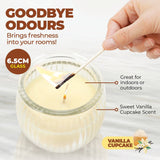 Darrahopens Home & Garden > Laundry & Cleaning Perfect Scent 12PCE Vanilla Scented Fragrant Candle Glass Holder 6.5cm