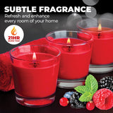 Darrahopens Home & Garden > Laundry & Cleaning Perfect Scent 12PCE Wild Berries Scented Fragrant Candles In Glass Holder 7cm