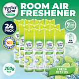 Darrahopens Home & Garden > Laundry & Cleaning Perfect Scent 24PCE Air Freshener Room Spray/Mist Fresh Citrus Scent 200g