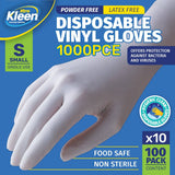 Darrahopens Home & Garden > Laundry & Cleaning Xtra Kleen 1000PCE Disposable Gloves Latex & Powder Free Food Safe S Size