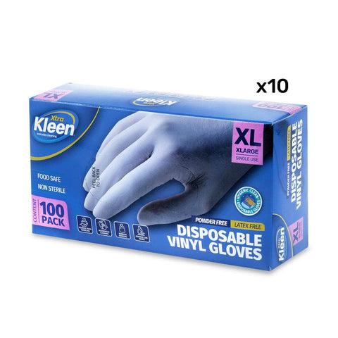 Darrahopens Home & Garden > Laundry & Cleaning Xtra Kleen 1000PCE Disposable Gloves Latex & Powder Free Food Safe XL Size