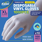 Darrahopens Home & Garden > Laundry & Cleaning Xtra Kleen 1000PCE Disposable Gloves Latex & Powder Free Food Safe XL Size
