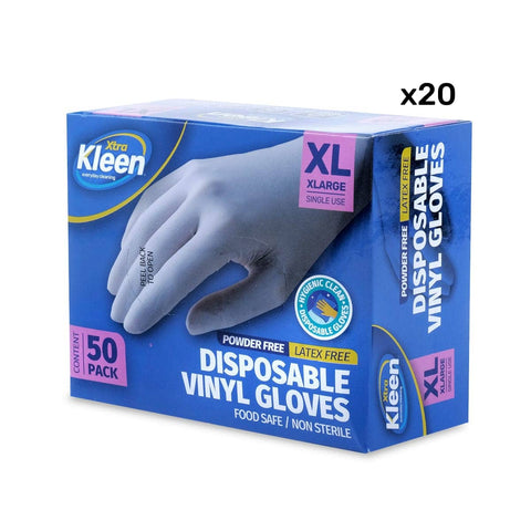 Darrahopens Home & Garden > Laundry & Cleaning Xtra Kleen 1000PCE Disposable Gloves Latex & Powder Free Food Safe XL Sizing