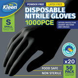 Darrahopens Home & Garden > Laundry & Cleaning Xtra Kleen 1000PCE Disposable Nitrile Gloves Black Latex Powder Free Size S