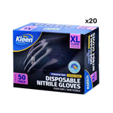 Darrahopens Home & Garden > Laundry & Cleaning Xtra Kleen 1000PCE Disposable Nitrile Gloves Black Latex Powder Free Size XL