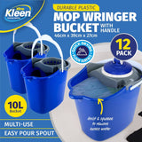 Darrahopens Home & Garden > Laundry & Cleaning Xtra Kleen 12PCE Mop Bucket With Removable Wringer Easy Pour Spout 10L