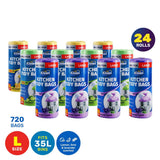 Darrahopens Home & Garden > Laundry & Cleaning Xtra Kleen 720PCE Kitchen Tidy Bin Liners Large Scented Tear Leak Proof 35L